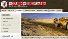 Independence Excavating Website Thumbnail